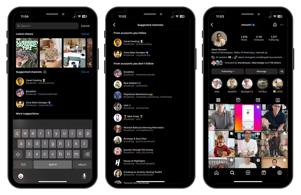 برودکست اینستاگرام