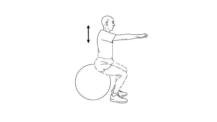 آشنایی با توپ جیم بال و مزایا آن + حرکات ورزشی برای اغاز 38 نیمه اسکوات یا نیمه اسکات با توپ جیم بال