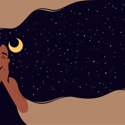 خواب زن با موهای بلند