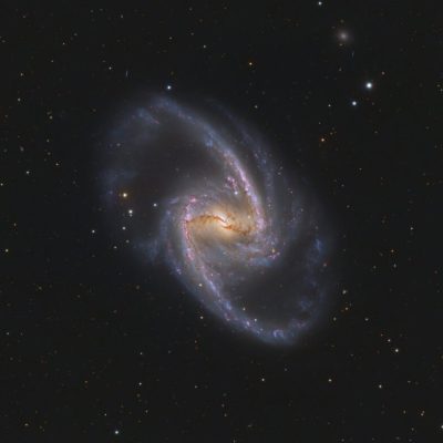 این تصویر رنگی واضح، نواحی برجسته و متمایل به قرمز تشکیل ستاره را در NGC 1365 و در امتداد بازوهای مارپیچی آن نشان می‌دهد.